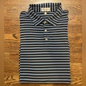 Peter Millar striped mesh polo